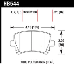 Hawk 06 Audi A6 Quattro Avant / 06-09 A6 Quattro HP+ Rear Brake Pads