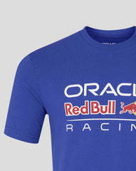 Red Bull Racing F1 Large Front Logo T-shirt - Grey Marl/Blue