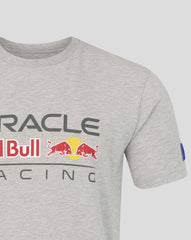 Red Bull Racing F1 Large Front Logo T-shirt - Grey Marl/Blue