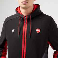 Ducati x Macron Men's Warmup Zip Up Hoodie - Black