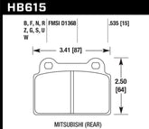 Hawk EVO X HPS Street Rear Brake Pads