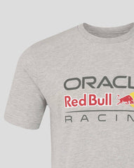 Red Bull Racing F1 Large Front Logo T-shirt - Grey Marl/Blue