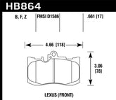 Hawk 13-17 Lexus GS350/GS350 F Sport / 12-17 Lexus IS350 HPS Street Front Brake Pads