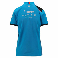 Alpine Racing F1 Women's Team Polo Shirt- Black/White/Blue