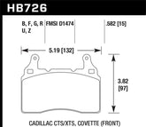 Hawk 2014 Chevrolet Corvette PC Front Brake Pads