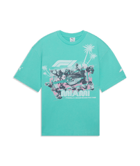 Formula 1 Tech Collection F1 Miami GP Pitstop T-Shirt - Puma White/Aquatic