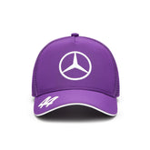 Mercedes AMG Petronas F1 Lewis Hamilton Team Trucker Hat -Black/White/Purple