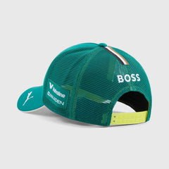 Aston Martin F1 2026 Lance Stroll Team Trucker Hat - Puma Black/Green Lux