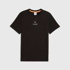 McLaren F1 Essentials Small Logo T-Shirt - Puma Black/Papaya/White Glow Heather