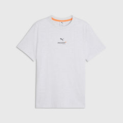 McLaren F1 Essentials Small Logo T-Shirt - Puma Black/Papaya/White Glow Heather