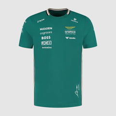 Aston Martin F1 2025 Fernando Alonso Team T-Shirt - Green
