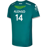 Aston Martin Cognizant F1 Men's Fernando Alonso Team T-Shirt- Green