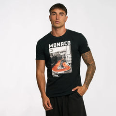 Ayrton Senna F1 Monaco Circuit Graphic T-Shirt - Black