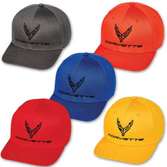 Corvette Tonal Flag Logo Baseball Hat - Charcoal