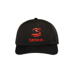 Ayrton Senna F1 Debossed Curved Peak Hat - Black/Yellow