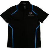 Mercedes Benz EQ Formula E S8 Women's Covered Button Polo Shirt - Black