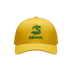 Ayrton Senna F1 Debossed Curved Peak Hat - Black/Yellow