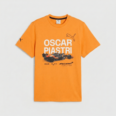 McLaren F1 Oscar Piastri Driver T-Shirt - Puma Black/Papaya/White