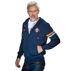 GrandPrix Originals Men's Gulf Hybrid Full Zip Hoodie - Light Blue/Navy