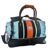 GrandPrix Originals Gulf Leather Track Sport Dual-Compartment Bag - Blue