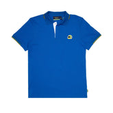 Ayrton Senna F1 Helmet Polo Shirt - Blue/White