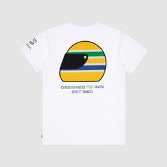 Ayrton Senna F1 Helmet T-Shirt - Navy/White