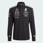 Mercedes - AMG Petronas Formula One 2026 Men's Team Long Sleeve Polo Shirt - Black