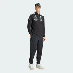 Mercedes - AMG Petronas Formula One 2026 Men's Team Long Sleeve Polo Shirt - Black