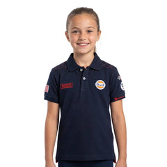 GrandPrix Originals Kids Gulf Polo Shirt - Youth Navy/Gulf Blue