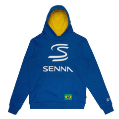 Ayrton Senna F1 Legacy Pullover Hoodie - Blue/Green/Yellow