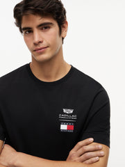 Cadillac F1 Racing Small Logo T-Shirt - Black/White