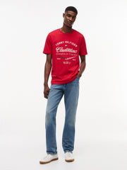 Cadillac F1 Racing Varsity Graphic T-Shirt - Red