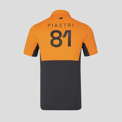 McLaren F1 Men's Oscar Piastri Team Drivers Polo Shirt - Papaya