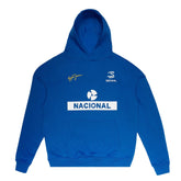 Ayrton Senna F1 Nacional Pullover Hoodie - Blue
