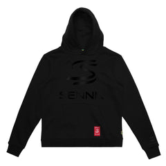 Ayrton Senna F1 Relaxed Fit Logo Hoodie - Black