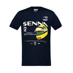 Ayrton Senna F1 Graphic #12 T-Shirt - Navy/Blue