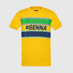 Ayrton Senna F1 Men's #Senna T-Shirt - Blue/Yellow/White