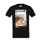Ayrton Senna F1 Monaco Circuit Graphic T-Shirt - Black