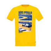 Ayrton Senna F1 Sao Paulo Circuit Graphic T-Shirt - Yellow