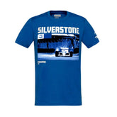 Ayrton Senna F1 Silverstone Circuit Graphic T-Shirt - Blue