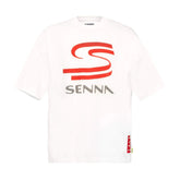 Ayrton Senna F1 Oversized Graphic T-Shirt - White