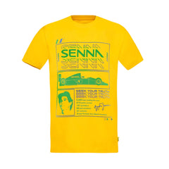 Ayrton Senna F1 Race T-Shirt - White/Yellow