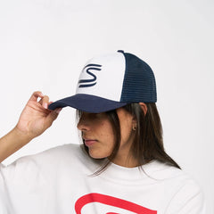 Ayrton Senna F1 Trucker Baseball Hat - Navy