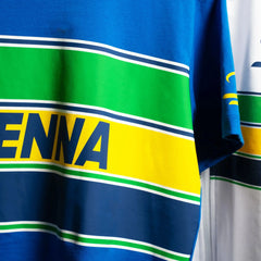 Ayrton Senna F1 Men's #Senna T-Shirt - Blue/Yellow/White