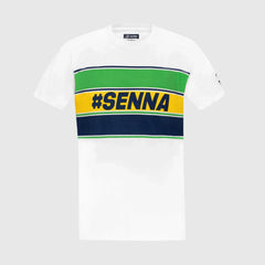 Ayrton Senna F1 Men's #Senna T-Shirt - Blue/Yellow/White