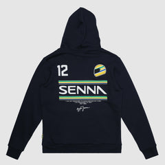 Ayrton Senna F1 #12 Pullover Hoodie - Navy
