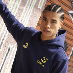 Ayrton Senna F1 #12 Pullover Hoodie - Navy