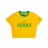 Ayrton Senna F1 Women's Brazil Crop T-Shirt - Yellow