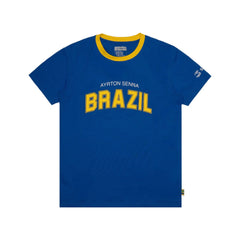 Ayrton Senna F1 Brazil T-Shirt - Blue
