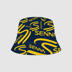 Ayrton Senna F1 Reversible Bucket Hat - Navy